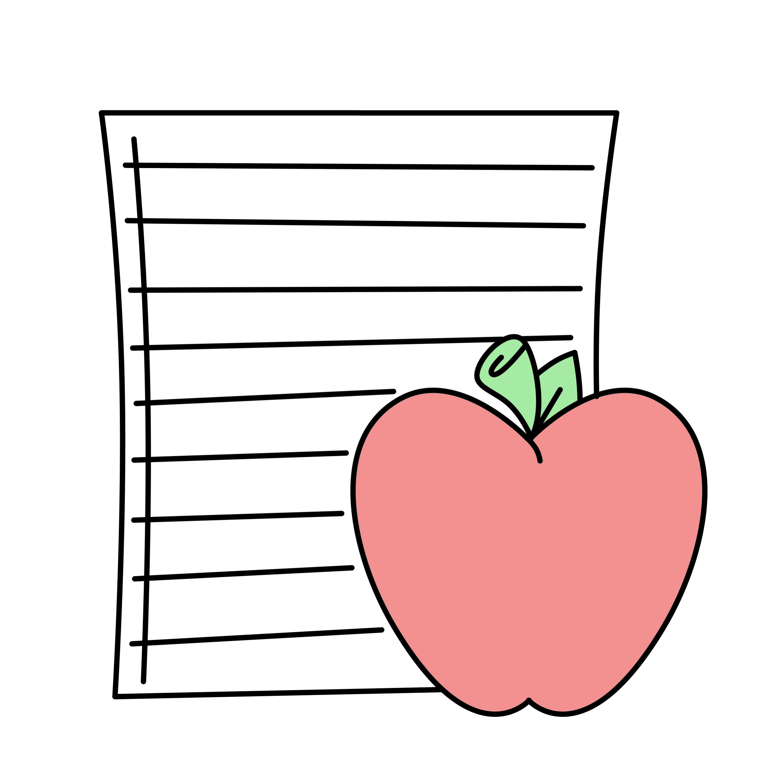 Cortador – Hoja de Cuaderno con Manzana