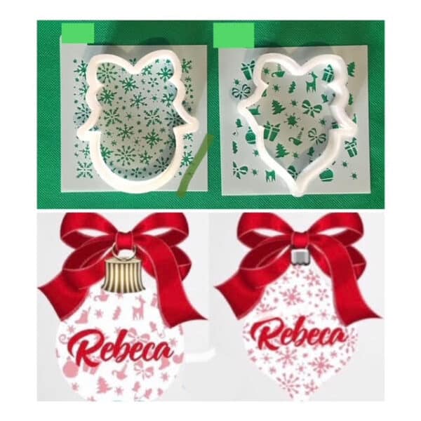 KIT 2 CORTADORES ESFERAS 10CM +2 STENCILS 12X12CM