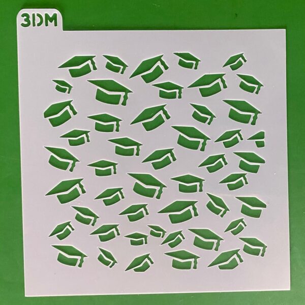 STENCIL 12 X 12 CM BIRRETES GRADUACION