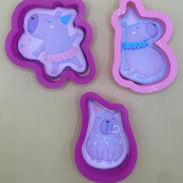 3 CORTADORES DE GALLETA CAPIBARA CUMPLEAÑOS