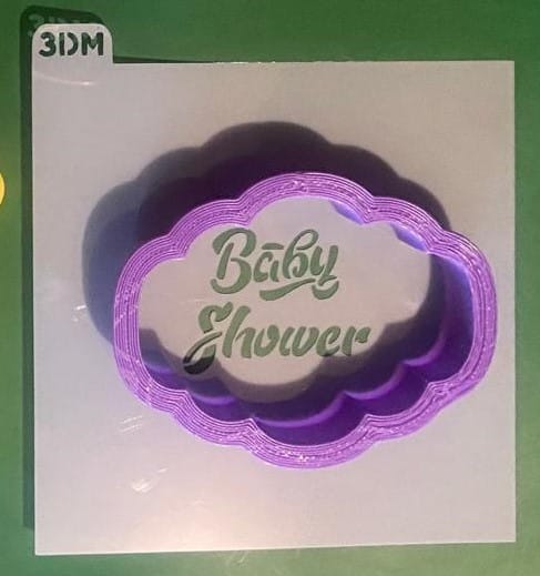 CORTADOR BABY SHOWER 8CM + STENCIL BABY SHOWER