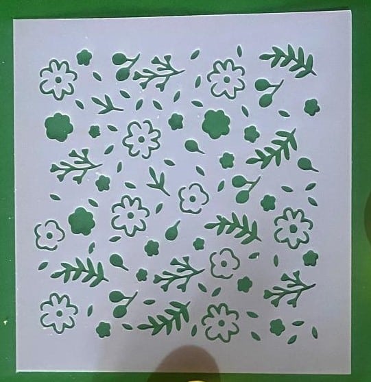 STENCIL FLORES 12 X 12CM