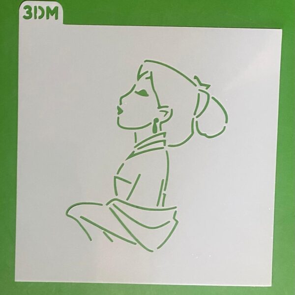 STENCIL MULAN 12X12CM FIGURA EN 9 CM MULAN