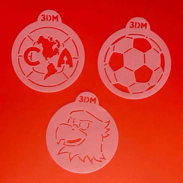 3 STENCILS CLUB AMERICA 6 CM C/U  FUT BOL