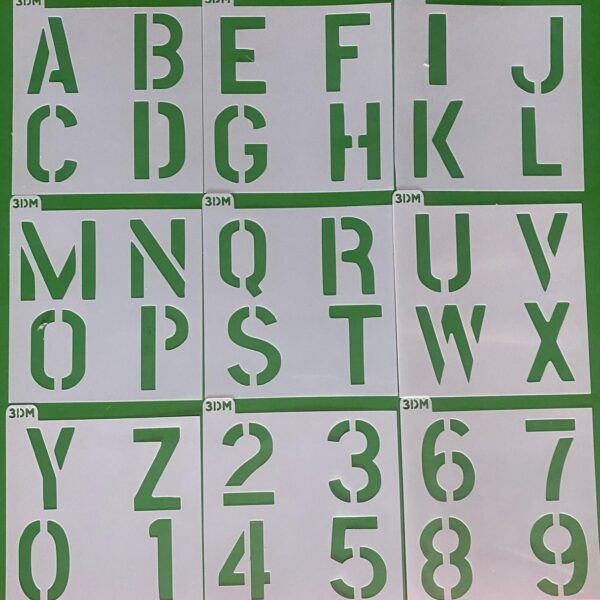 KIT 9 STENCILS ABECEDARIO LETRAS EN 5 CM DE ALTO