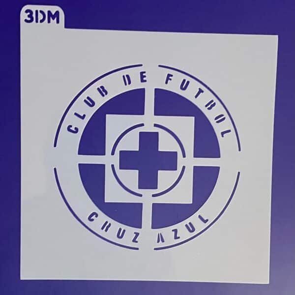 STENCIL CRUZ AZUL 12 X 12CM    FIGURA EN 9 CM FUT BOL