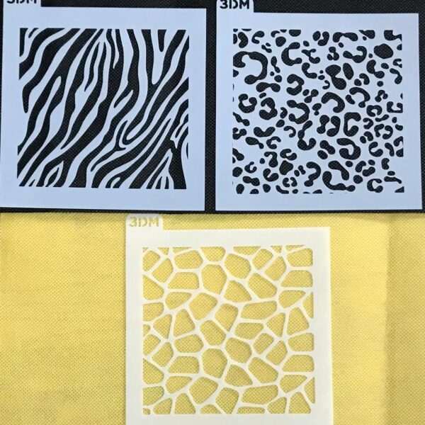 3 STENCIL JIRAFA STENCIL LEOPARDO STENCIL CEBRA
