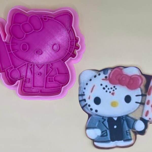 CORTADOR DE GALLETAS HELLO KITTY CON SELLO 10 CM HALLOWEEN