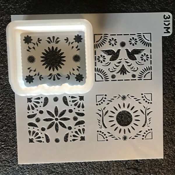 STENCIL PAPEL PICADO + CORTADOR 6 CM