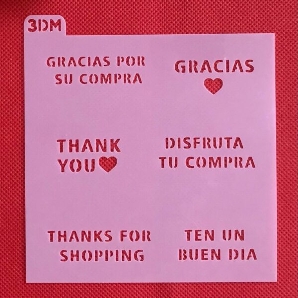 STENCIL 12 X 12 GRACIAS POR SU COMPRA