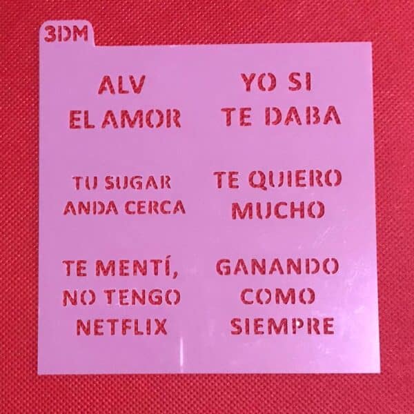STENCIL 12 X 12 CM FRASES PARA MANITA DE LA SUERTE