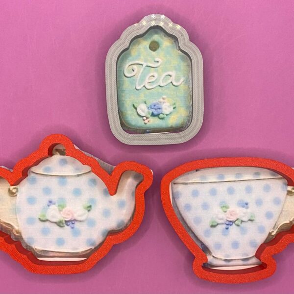 KIT 3 CORTADORES TAZA Y JARRA DE TE 10 CM  -- ETIQUETA TE 7 CM