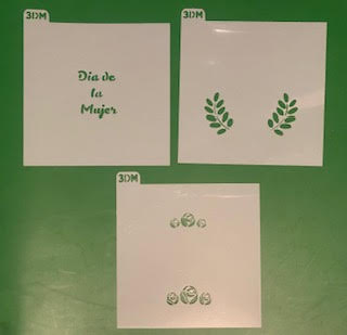 3 STENCILS + CORTADOR DE GALLETA 8.5 CM DIA DE LA MUJER