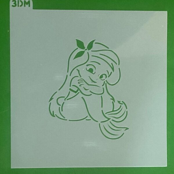 STENCIL LA SIRENITA ARIEL FIGURA EN 9 CM