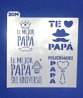 STENCIL 12 X 12 CM FRASES DIA DEL PADRE