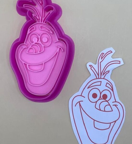 CORTADOR DE GALLETAS OLAF FROZEN CON SELLO MARCADOR 10 CM