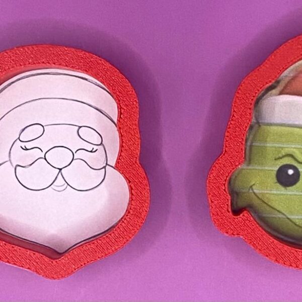 2 CORTADORES DE GALLETA SANTA Y GRINCH 8 CM