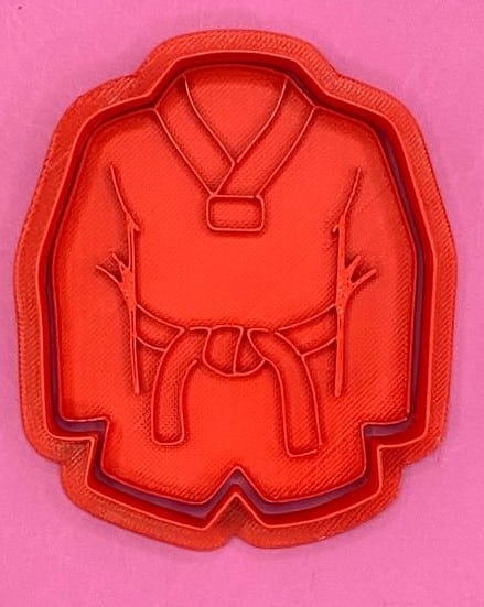 CORTADOR DE GALLETAS BATA TAE KWON DO CON SELLO MARCADOR 8 CM