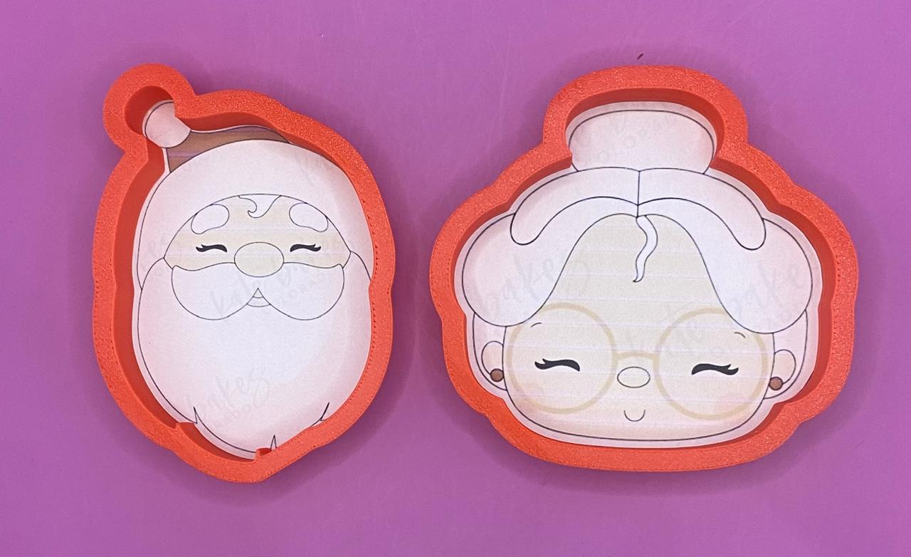 2 CORTADORES DE GALLETA SANTA Y SRA 8 CM