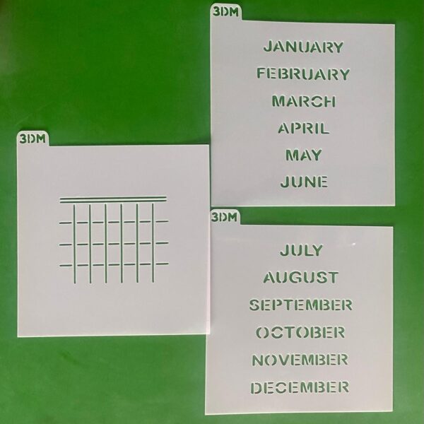 3 STENCILS CALENDARIO SAVE THE DATE