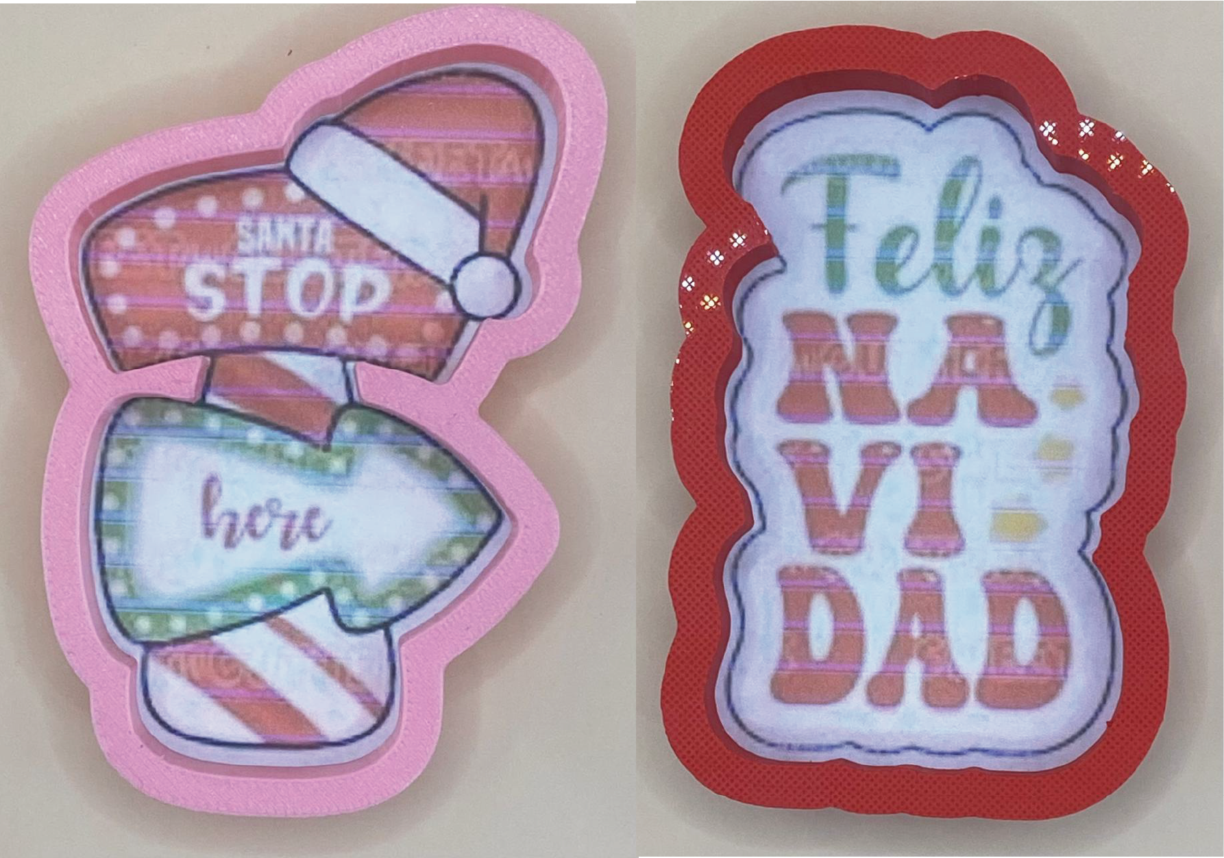 2 CORTADORES DE GALLETA LETREROS NAVIDAD 9 CM