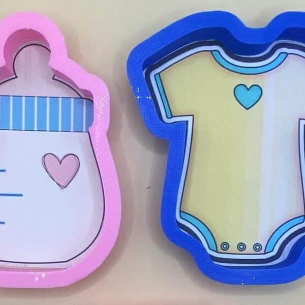 2 CORTADORES DE GALLETAS BIBERON Y MAMELUCO 8 CM